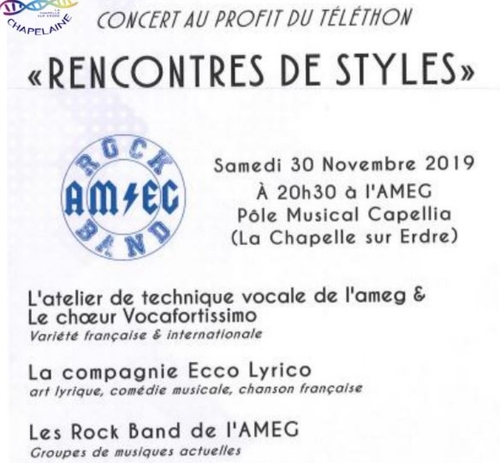 Téléthon 2019 à La Chapelle-sur Erdre - Concert à l'école de musique