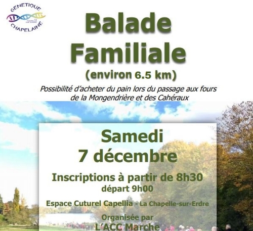 Téléthon 2019 à La Chapelle-sur-Erdre - Randonnée pédestre de 6.5 km
