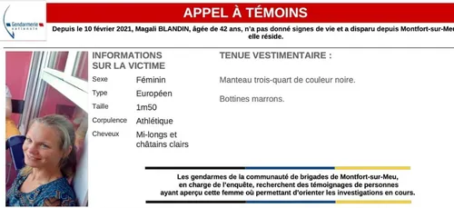 Montfort-sur-Meu : nouvelle battue ce vendredi pour retrouver Magali